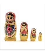 Russian Wood Dolls Matryoshka Babushka Stacking Nesting Set Vintage 3.5&quot; H - £10.32 GBP