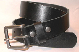 1300 - American Made Black 100% Genuine Cowhide Leather Belt In 1 1/2&quot; Width - £19.58 GBP