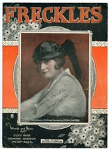 1919 Sheet Music Freckles Vintage Nora Bayes By Hess, Johnson  And Ager - $16.96