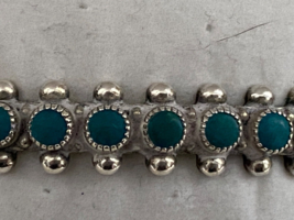 Native American Vintage Bell Trading Sterling Silver Turquoise Cuff Bracelet - £74.04 GBP