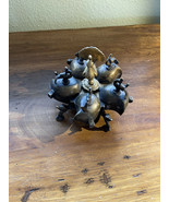 Vintage Handcrafted 5 Compartment Brass Peacock Spice Kumkum Tikka Box I... - $98.95