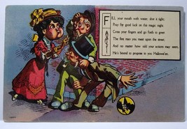 Halloween Postcard Nash Comic Series 1077 Victorian Lady Gent Street Corner Poem - £36.98 GBP