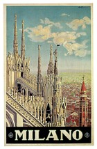 Decor MIlano Italy Travel Poster. Fine Graphic Design. Home Shop Wall Ar... - $17.10+
