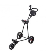 3 Wheel Durable Foldable Steel Golf Cart with Mesh Bag - $4,532.94 MXN