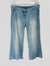 THEORY Jeans Wide Leg Cotton Denim Light Blue Size 10 - $39.59