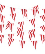 5 Sets 160 ft 100 Pieces Carnival Circus Bunting Banner Red and White St... - £21.41 GBP