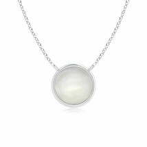 ANGARA 5mm Natural Moonstone Solitaire Necklace in Sterling Silver for Women - £131.55 GBP+