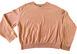 Divided By H&amp;M Top Pullover pink Ribbed velour womens Size L - $20.00