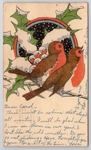 Handmade Hand-cut Die-cut Applique Art Deco Night Birds Randolph MA Postcard C24 - £10.35 GBP