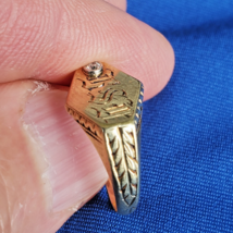 RARE FIND! Antique Victorian Girls 14k Gold Baby’s Ring DIAMOND Floral S... - $1,800.25