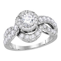 14k White Gold Round Diamond Bridal Wedding Engagement Anniversary Ring 2 Cttw - £4,334.26 GBP