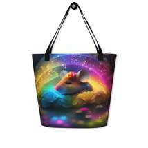 Autumn LeAnn Designs® | Cute Rainbow Mouse Large Tote Bag - £29.81 GBP