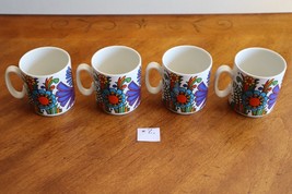 Lot of 4x Villeroy &amp; Boch ACAPULCO Coffee Tea Mugs 3.25&quot; Tall Birds Flow... - £59.95 GBP
