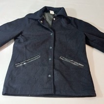 Jan Stanper Regular Women's Black Full Zip Snap Button Coat Size Medium image 8