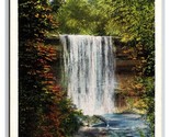 Minnehaha Falls In Winter Minneapolis Minnesota MN UNP Linen Postcard S25 - $2.92