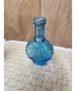 Vintage Miniature Blue Aqua  Souvenir Bottle Embossed Ship San Francisco 3&quot; - $19.13 CAD
