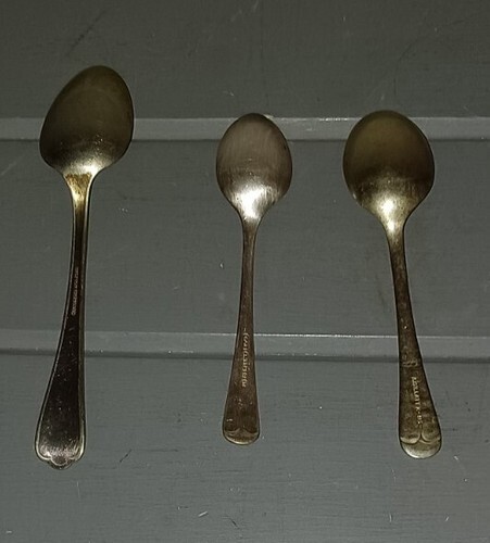 Mixed Lot Antique & Vintage Demi Tasse & Teaspoon Spoons Silverplate Set Of 3 Item image 4