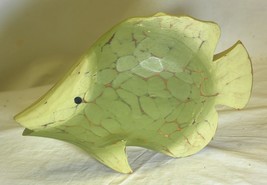Wooden Green Tropical Fish Nautical Ocean Decor - $19.79