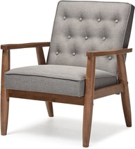 Baxton Studio Bbt8013-Grey Chair Armchairs, Grey, 27.11 X 29.45 X 32.96 - $185.99
