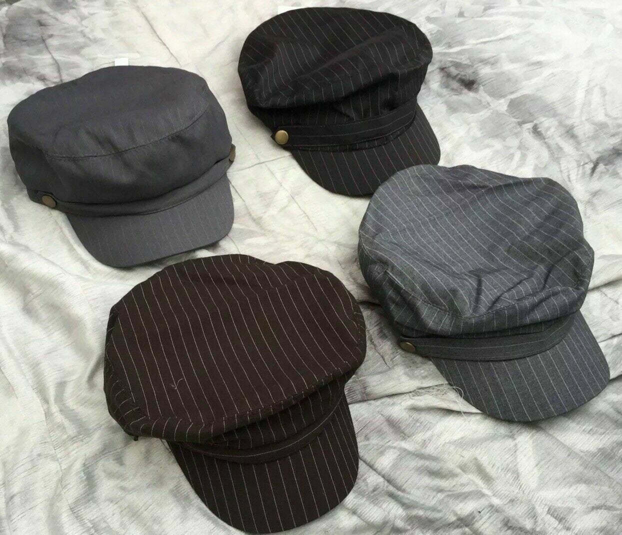 vintage/peaky blinders/ steampunk/festival Peak caps-cadet style-suit pinstripe
