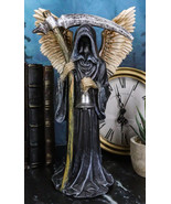 Winged Death Angel Grim Reaper with Scythe And Silver Toll Bell Figurine - €25,73 EUR