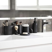  5 Pcs Matte Black Bathroom Accessories Set Complete. Black Bathroom Deco - £50.95 GBP