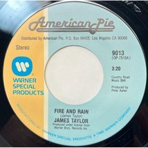 James Taylor Fire and Rain / Shower the People 45 Rock 1976 American Pie 9013 - $10.49