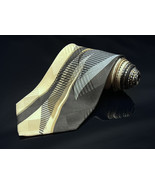 VITALIANO PANCALDI Men&#39;s 100% Silk Necktie ITALY Luxury Geometric Cream/... - $101.20
