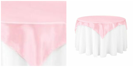5 pcs - 60x60 in. Square Satin Overlay Seamless Wedding - Pink - P01 - £42.29 GBP