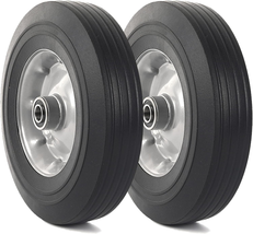 (2-Pack) 10&quot; X 2.5&quot; Flat Free Solid Rubber Replacement Tires - Flat-Free... - €34,26 EUR