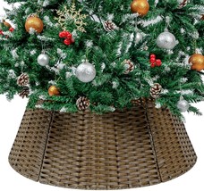 Christmas Tree Collar for 7.5ft Trees Wicker Christmas Tree Skirt 26.7&quot; ... - $96.14