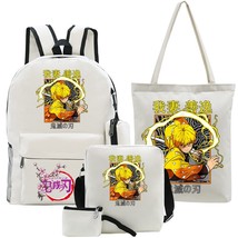 5pcs/set Demon Slayer School Backpack Agatsuma Zenitsu School Bags Girls Bookbag - £95.17 GBP