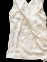 CELINE Paris 100% Silk Cross Front Top Off White Size 34 Made in France NWT image 10