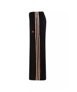Adidas Pants 3-Stripe Wide Leg Velour Black Gold Stripes Regular Girls M... - $40.73 CAD