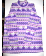 Blair Womens Size Medium Tunic Fleece Top Long Sleeve Mock Neck Purple P... - £10.19 GBP