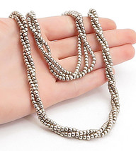 925 Silver - Vintage Multi-Strand Beaded Necklace &amp; Bracelet Set  - TR1063 - £137.63 GBP