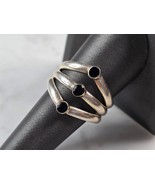 Womens Vintage Estate Sterling Silver Modernist Onyx Ring 7.6g E4978 - $54.45