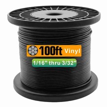 304 Stainless Steel Black Vinyl Coated Wire Rope 1 16 Inch Overmolded to... - £29.41 GBP