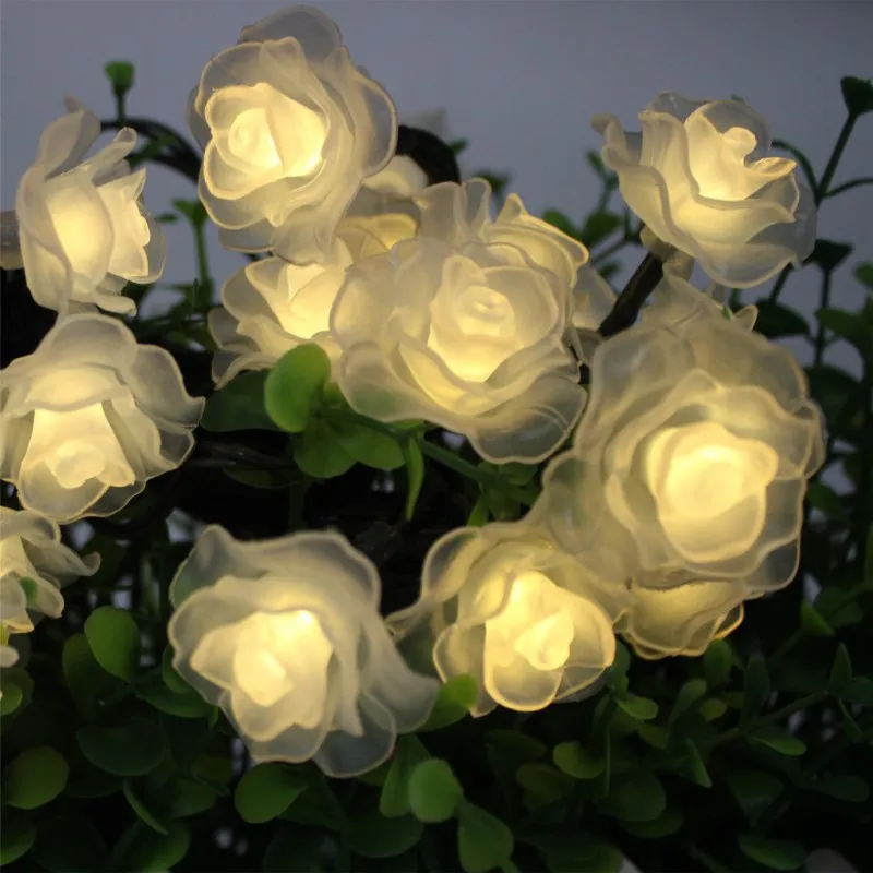 20-100 Led Solar Simulation Rose Flower Light Garden Decoration Outdoor Waterpro - £141.87 GBP