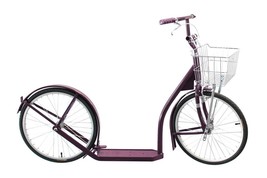 20&quot; Adult PLUM SCOOTER Genuine Amish Kick Bike w/ Basket &amp; Brakes MADE i... - $372.97