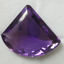 Natural Amethyst African Pie Shape Step Cut 26X20mm Indigo Purple Color VVS Clar - £585.73 GBP