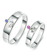 Name Engrave Matching Pair of Engagement Rings Set for Couples - $93.30 CAD