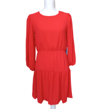 CeCe Womens Tiered Dress Size S Red Long Sleeve - $27.72