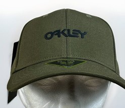 Oakley 6 Panel STRETCH METALLIC HAT - NEW Dark Brush w Black Embroidered... - $25.01