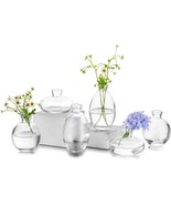 6 Pcs./2 Sets Glasseam Modern Clear Mini Small Vases For Flowers Bulk Fl... - $53.48 CAD