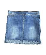 Coco + Carmen Jean Skirt Womens XXL Denim Stretch Frayed Hem Boho Elasti... - $22.76