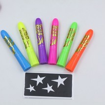 6Pcs  Glow pop Face &amp; Body Paint Crayon Kit Glow In Dark Face Black Light Paint  - £40.95 GBP