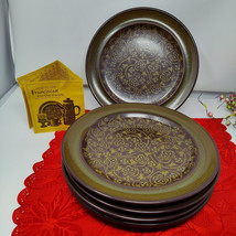 VTG Franciscan Madeira Earthenware Dinner Plate 10 1/2” Brown Green Set/5 MCM - £34.79 GBP