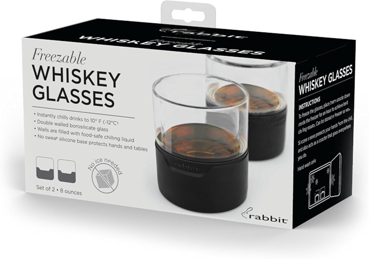 Rabbit Freezable Whiskey Glasses (Clear, Set of 2) - $24.95