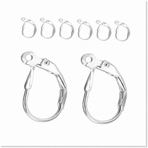 Set of 8pcs Premium 925 Sterling Silver Leverback Earring Hooks - French Ear Wir - £23.70 GBP